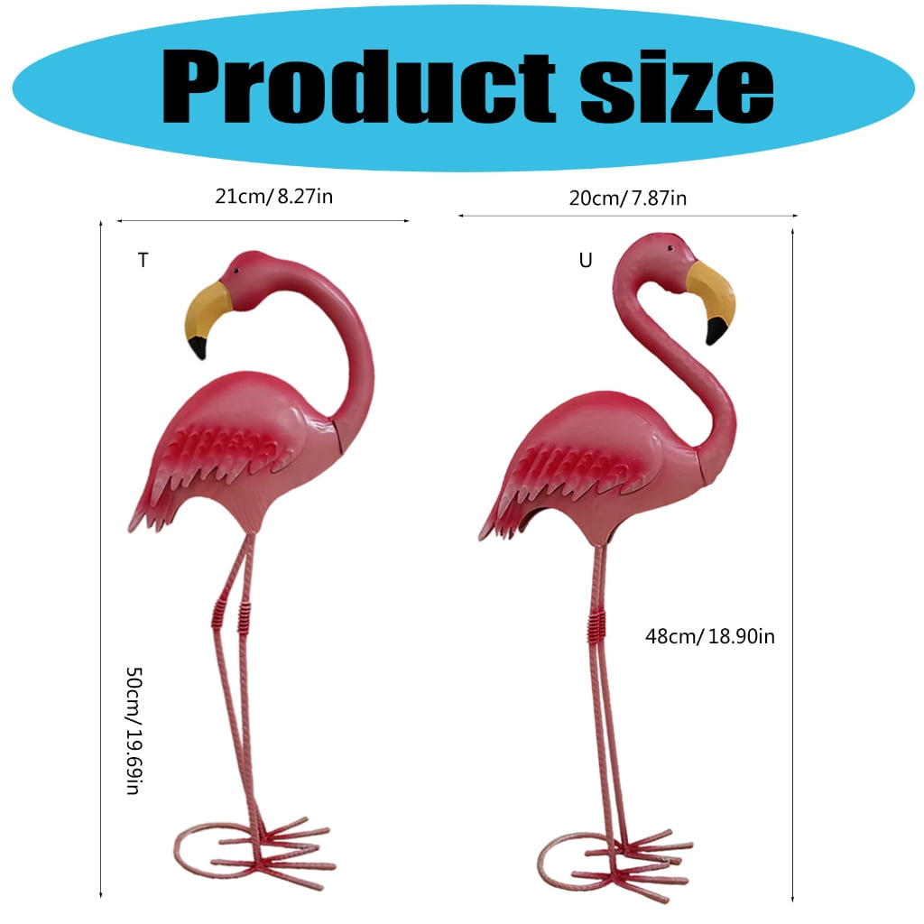 SDFGTstore Elegant Iron Flamingo Sculpture Statue For Outdoor Garden Yard Art Decoration