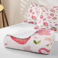 thumbnail image 4 of Erosebridal Watercolor Strawberry Twin Quilt Set for Girls, Cherry Blossoms Flower Twin Coverlet Set, 2-Piece, 4 of 7