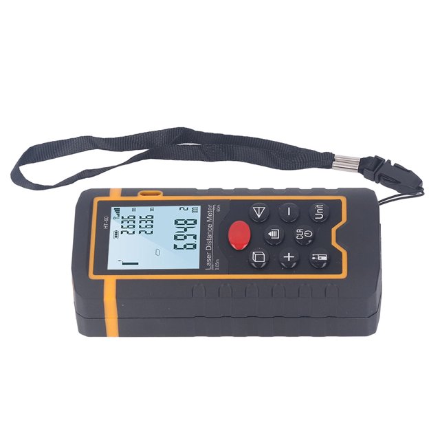 Regla De Distancia, Gancho De Mano Y Sujetadores Atrás Medidor De Distancia Portátil Pantalla LCD De 0,05 A 60 M Calibración Automática Para Profesionales De La Construcción