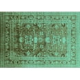 thumbnail image 1 of Ahgly Company Indoor Rectangle Oriental Turquoise Blue Traditional Area Rugs, 5' x 7', 1 of 4
