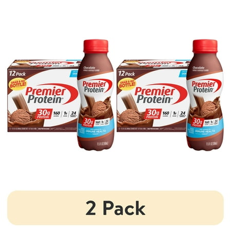 (2 pack) Premier Protein Shake, Chocolate, 30g Protein, 11.5 fl oz, 12 Ct