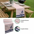 thumbnail image 5 of Anchor Pink Table Runner - 108 Inch Long, Kitchen Dining Table Runner Dresser Scarves, Modern Navy Blue White Striped Nautical Farmhouse Decor for Coffee Tables Wedding Party Banquet, 5 of 8