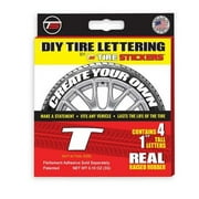Tire Sticker 9766020197 Letter T Tire Stickers & Film, White - Pack of 4