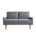 thumbnail image 4 of Cterwk Upholstered Velvet Sofa Couch with Wood Legs, 2 Seater Loveseat Sofa Living Room, Home, Apartment, Office, Gray, 4 of 8