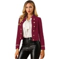 thumbnail image 1 of Chaqueta informal Allegra K Steampunk vintage de los años 60 para mujer borgoña L, 1 of 6
