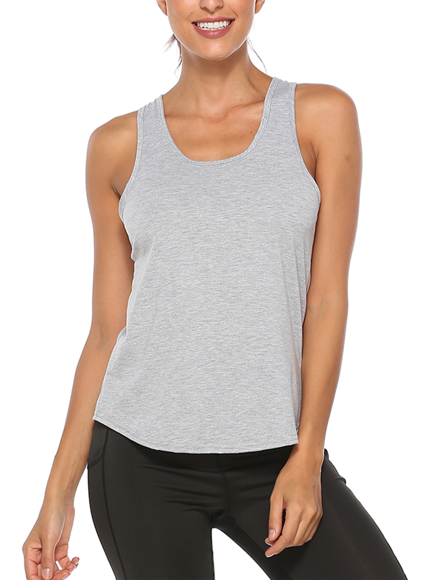 Workout Racerback Tank Tops for Women Loose Fit Flowy Yoga Running Gym Muscle Athletic Tank Top