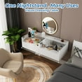 thumbnail image 2 of Floating Nightstand with Charging Station, LED Nightstand Set of 2 and Night Stand with Drawer for Living Room, Entryway Wall, Bedroom White Nightstand-White, 2 of 11