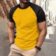 thumbnail image 1 of pstuiky camisetas camisas para hombre, Suéter deportivo informal de cuello redondo para hombre, blusa con mangas cortas y pantalones cortos camisas casuales para hombre l, 1 of 6