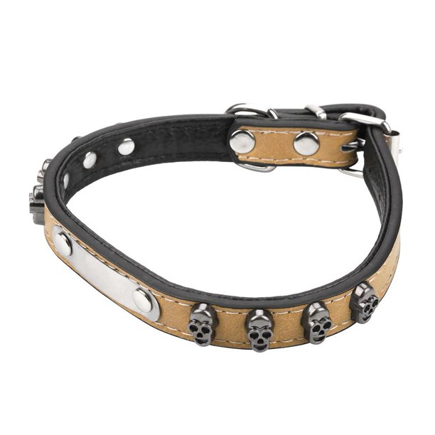 LYUMO Leather Dog Collar, Metal Buckle Dog Collar,Adjustable Dog Collar