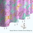 thumbnail image 6 of Pink Butterfly Pattern Shower Curtain 84"x72" ,Bathroom Decorative Shower Curtains Set with 12 Hooks,Modern Waterproof Washable Shower Curtain, 6 of 6