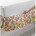 thumbnail image 2 of Abstract Geometry Bed Skirt, Circles Lines Dots Ovals Motif Arrangement on Plain Background, Elastic Bedskirt Dust Ruffle Wrap Around for Bedding Decor, 4 Sizes, White and Multicolor, by Ambesonne, 2 of 2