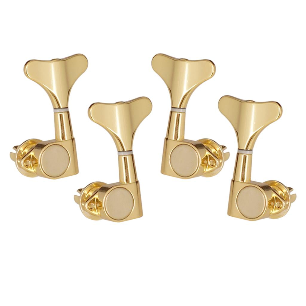 LeeQinersw 4 Pieces 2L 2R Tuning Pegs Tuners Machine Heads Gold for Electric Bass Parts
