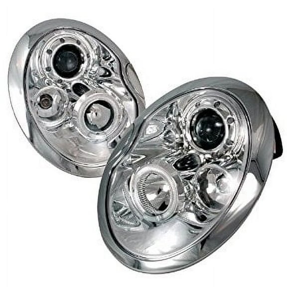 Spec-D Tuning 2LHP-MINI01-TM Mini Cooper Chrome Clear Halo Projector Head Lights