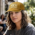 thumbnail image 7 of There's A 99% Chance I Don't Care Embroidered Dad Hat, Distressed Adjustable Baseball Cap for Men and Women, Sarcastic Statement Cap for Outdoor, Sports, and Casual Sun Protection - Gold, 7 of 7