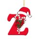 thumbnail image 2 of Colgante de árbol de Navidad de acrílico 2D con letras | Juego de 26 adornos con iniciales del alfabeto para decoración navideña, 2 of 6