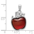 thumbnail image 3 of Sterling Silver Red Cubic Zirconia Cabochon Apple Pendant, 3 of 3