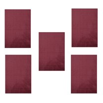 Furnish My Place Modern Plush Solid Cranberry Color Rug - Pets and Kids Friendly Rug, Indoor/Outdoor Mat, Area Rugs Great for Kids, Pets, Event, Living Room, Made in USA, 2' x 3' Rectangle - Set of 5