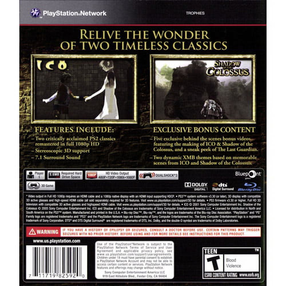 The ICO & Shadow of the Colossus Collection ISO - PlayStation 3 (PS3)  Download :: BlueRoms