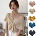 thumbnail image 2 of Yesbay Women Shawl Short Knitted Sunscreen Open Stitch Air Conditioner Shawl for Home Wear, 2 of 7