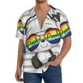 thumbnail image 3 of Disketp Men's Hawaiian Panda with Sun glasses Print Shirts Button Down Holiday Beach Shirts-Large, 3 of 7