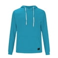 thumbnail image 3 of ibuvkizy Hoodies for Men Fall Winter Clearance!Mens Hoodies Pullover with Pocket Men's Hoodie Solid Color Pullover Long-sleeved Top Hooded Sweatshirt Sky Blue,M, 3 of 5