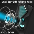 Mini Computer Speakers With Volume Control USB Powered Stereo Mini PC Speaker with RGB Lights, Volume Control & 3