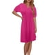 thumbnail image 1 of WILLBEST Vestido Largo De Verano Para Mujer, Manga Corta, Cuello En V, Cintura Plisada, Faja, Color Liso, Manga Corta, Informal, Suelto, Cuello En V, 1 of 3