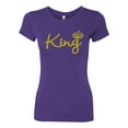 thumbnail image 2 of Wild Bobby, King Gold Script, Pop Culture, Women Slim Fit Junior Tee, Purple Rush, XX-Large, 2 of 4