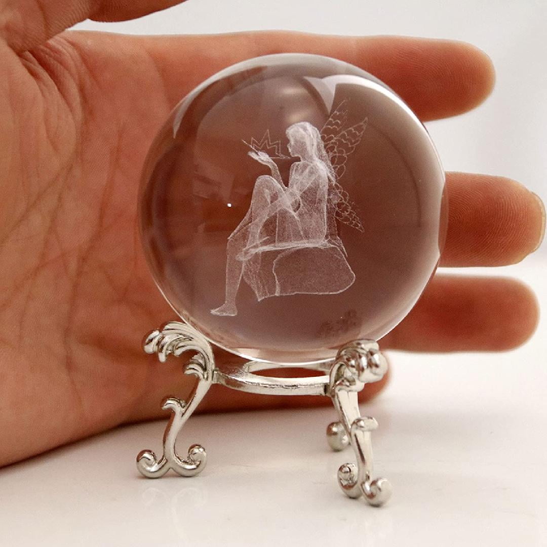 Scan Ballade pige 2.36in 3D Laser Crystal Butterfly Fairy Figurine Crystal Ball Paperweight -  3D Engraving Crystal Angel Figurine - Walmart.com