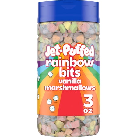 Jet-Puffed Rainbow Vanilla Marshmallow Bits, 3 oz. Bottle