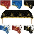 thumbnail image 4 of Table Cloth,Graduation Tablecloth, Gold Themed Disposable Table Cover for Graduation Party, Kindergarten to College Celebration, 54x108 Inch Decorative Cover for Dessert & Banquet Tables, 4 of 7
