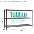 thumbnail image 5 of HOHYN Heavy Duty 3-Tier Adjustable Wire Shelving Unit, 1500 lbs Capacity Metal Storage Rack, Multipurpose as Microwave Stand, Greenhouse Shelves or Estantes de Almacenamiento, 5 of 8