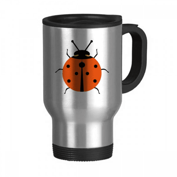 Seven Star Ladybug Animated Pest Insect Travel Mug Flip Lid Stainless Steel Cup Car Tumbler Thermos