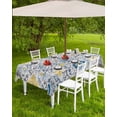 thumbnail image 4 of Outdoor Tablecloth with Umbrella Hole for Patio/Picnic/Party/Camping, Vintage Ethnic Waterproof Table Cloth Rectangle Table Cover Washable, Morocco Boho Farmhouse Abstract Texture 60"x 102", 4 of 7