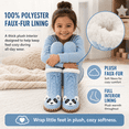 thumbnail image 5 of Muk Luks Kids Sweater Knit Slipper Socks, Soft Stitched Sole with Faux Fur Lining, BLUE, M/L, 5 of 8