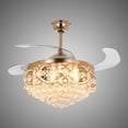 thumbnail image 3 of AFANQI 42" Crystal Retractable Ceiling Fan with Remote, Gold Chandelier, 3 Color Light, 3 of 15