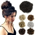thumbnail image 2 of Donut Hair Bun Extension Chignons Hair Piece Wig Hairpiece Hair Bun Extensions Wavy Curly Messy, 2 of 4