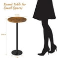 thumbnail image 3 of Drink Table Small Side Table with Marble Base Pedestal Side Table Drink Tables for Small Spaces Round End Table Mini Side Table for Sofa Couch Chair Patio, Brown and Black, 3 of 15