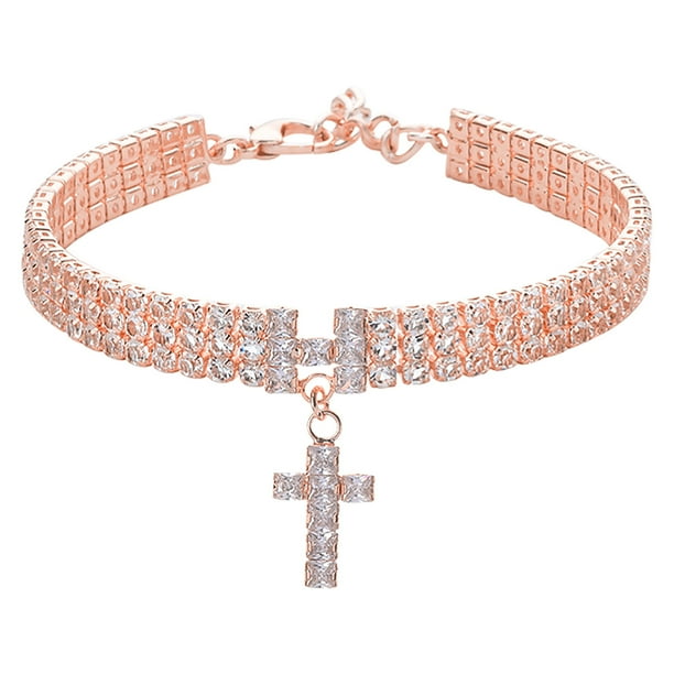 Collar de perro de eslabones cubanos de acero inoxidable dorado - resistente, a prueba de masticación - para perros medianos/grandes, colgante de circonita brillante