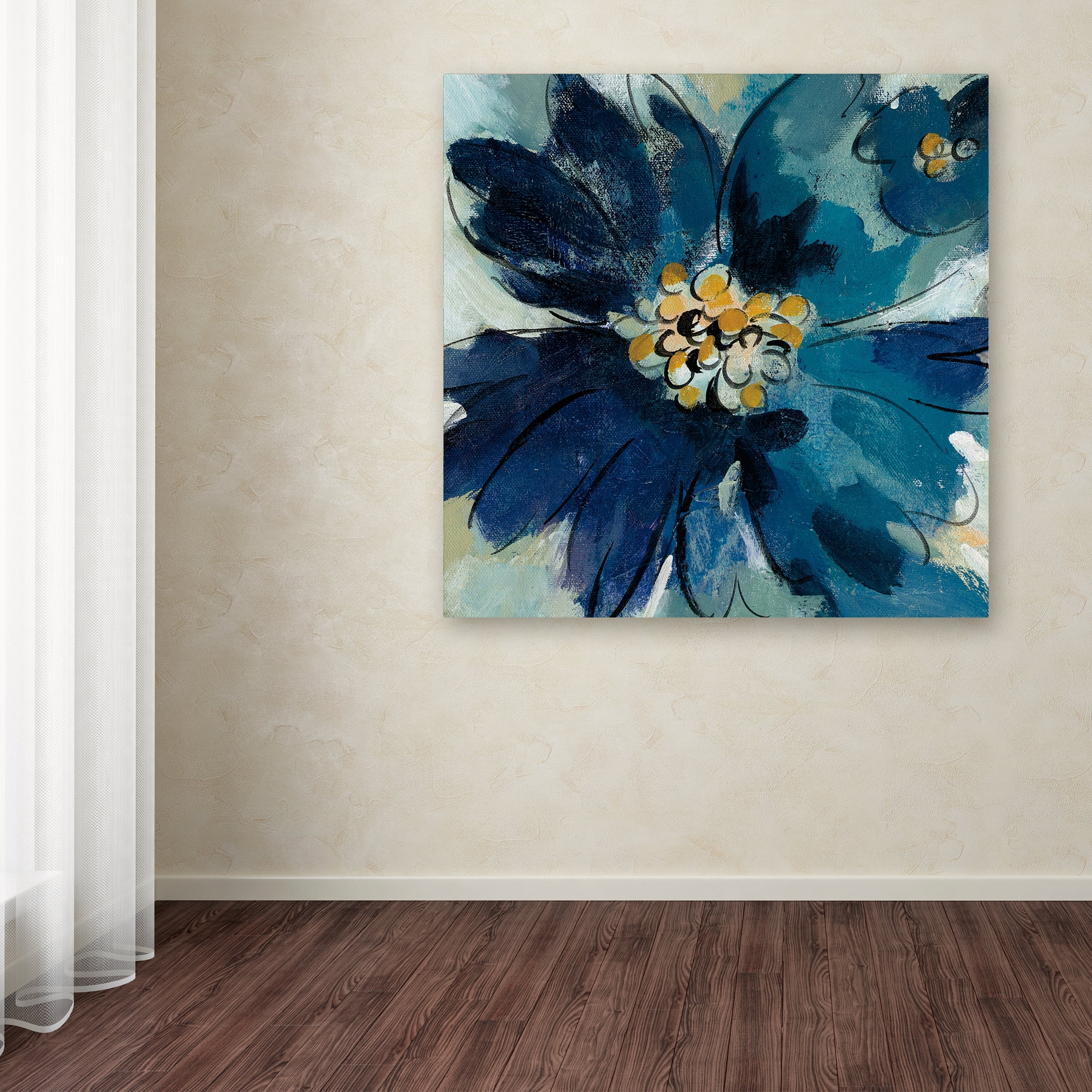 Silvia Vassileva 'Inky Floral III' Canvas Art