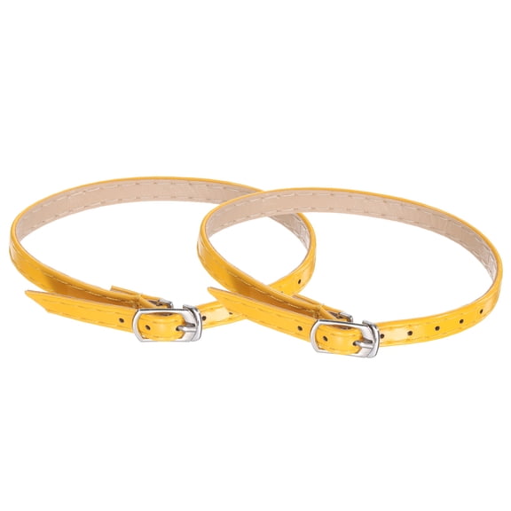 Uxcell 2 Pairs High Heel Shoe Straps, Detachable Ankle Shoelace Straps Replacement Shoelace Shoe Accessories for Women's Loose High Heels Slippers Sandals, Yellow