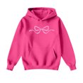 thumbnail image 3 of Women's Fashion Lightweight Long Sleeve Pullover with Pockets Preppy Graphic Hoodie with Bow Print for Comfortable Fit,Hot Pink,L, 3 of 7