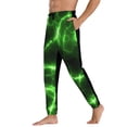 thumbnail image 3 of Kdxio Green Lightning Pattern Joggers,Sweatpants for Men with Pockets-Large, 3 of 5