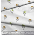 thumbnail image 3 of Soimoi Moss Georgette Fabric Leaves & Floral Block Printed Craft Fabric by The Yard 42 Inch Wide, 3 of 3