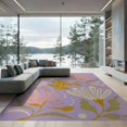 thumbnail image 2 of ODIKA 8'x10' Lavender And Peach Bloom Fern Leaf Washable Area Rug Artistic Floral Foliage Patterns in Warm Tones Non-Slip Chair-Friendly Mat for Dining Room, Large Office, Lounge, 2 of 6