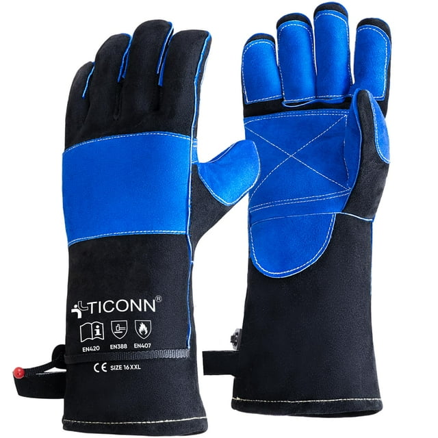 Guantes de soldadura TICONN 16" resistentes al calor ignífugos XL