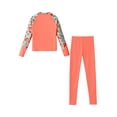 thumbnail image 4 of iEFiEL Kids Girls 2 Piece Swimsuit Floral Long Sleeve Rashguard Swim Shirt with Pants Beach Swimwear Set Orange 6, 4 of 7