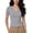 Dark Gray, variant on CAIVO Women Shirts Casual Elegant Slim Fit Short Sleeve Tops Summer Knit And Comfortable Stretch V-Neck Solid Color Comfort Shirts