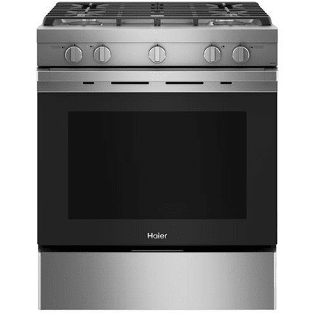 Haier QGSS740RNSS 30 inch ; Gas Freestanding Range with 5.6 cu. ft. Capacity; Convection; Steam Clean; Electronic Ignition System; Interior Lighting; Timer; in Stainless Steel