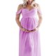 thumbnail image 2 of Vestido elegante con hombros descubiertos para sesiones fotográficas Vestido de novia de maternidad, 2 of 6